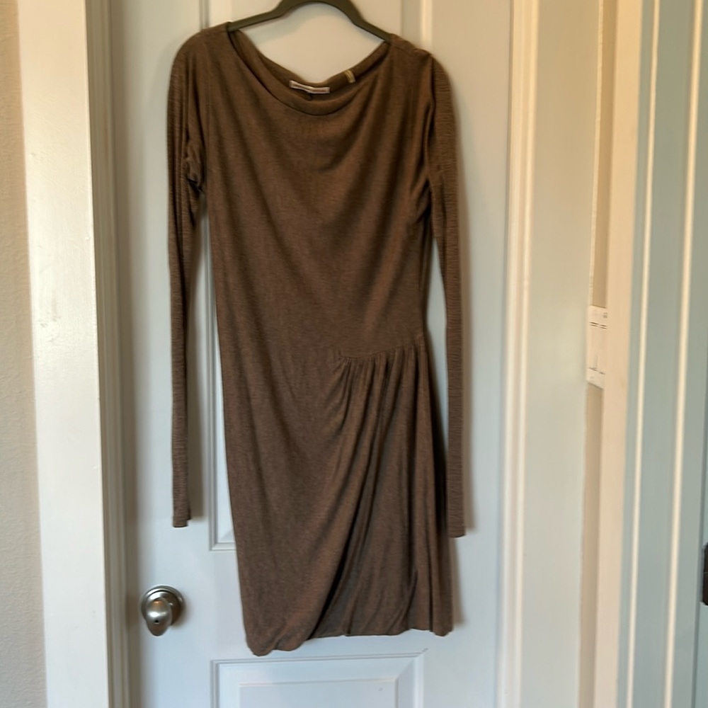 Rebecca Taylor light brown long sleeve dress size small